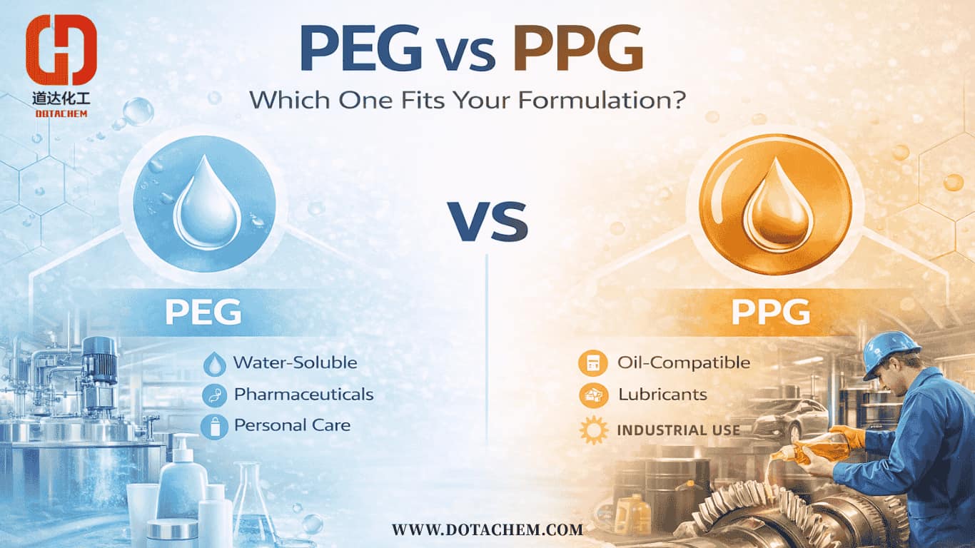 Polietilenglikola (PEG) vs Polipropilenoglikola (PPG): Zein da egokia zure formulaziorako?